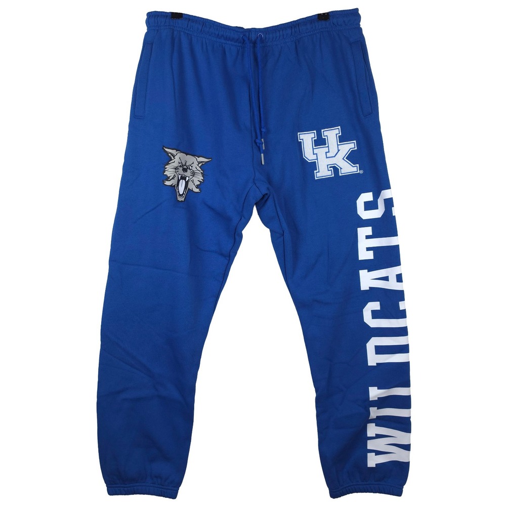 Kentucky Wildcats Mitchell & Ness NCAA Large Sweatpants Cut Felt Logo Blue New